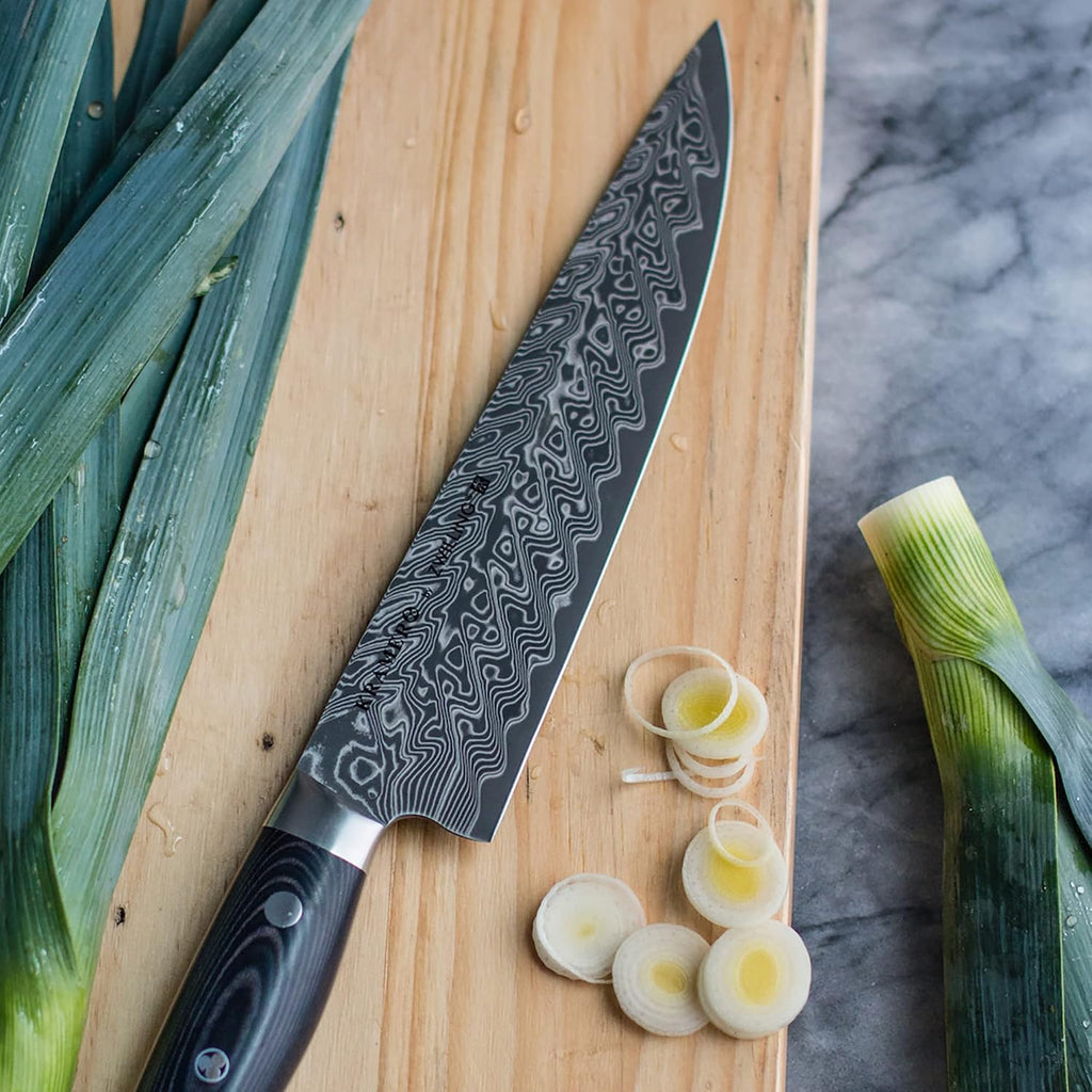 KRAMER by ZWILLING EUROLINE Damascus Collection 8-inch Razor-Sharp German Narrow Chef's Knife, Made in Company-Owned German Factory with Special Formula Steel perfected for almost 300 Years