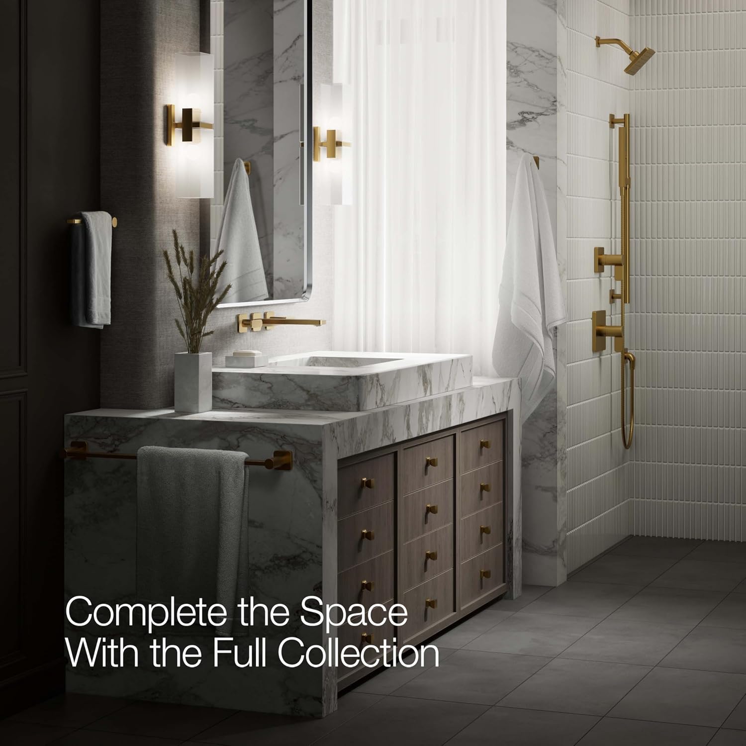 KOHLER Parallel Wall-Mount Bathroom Sink Faucet Trim