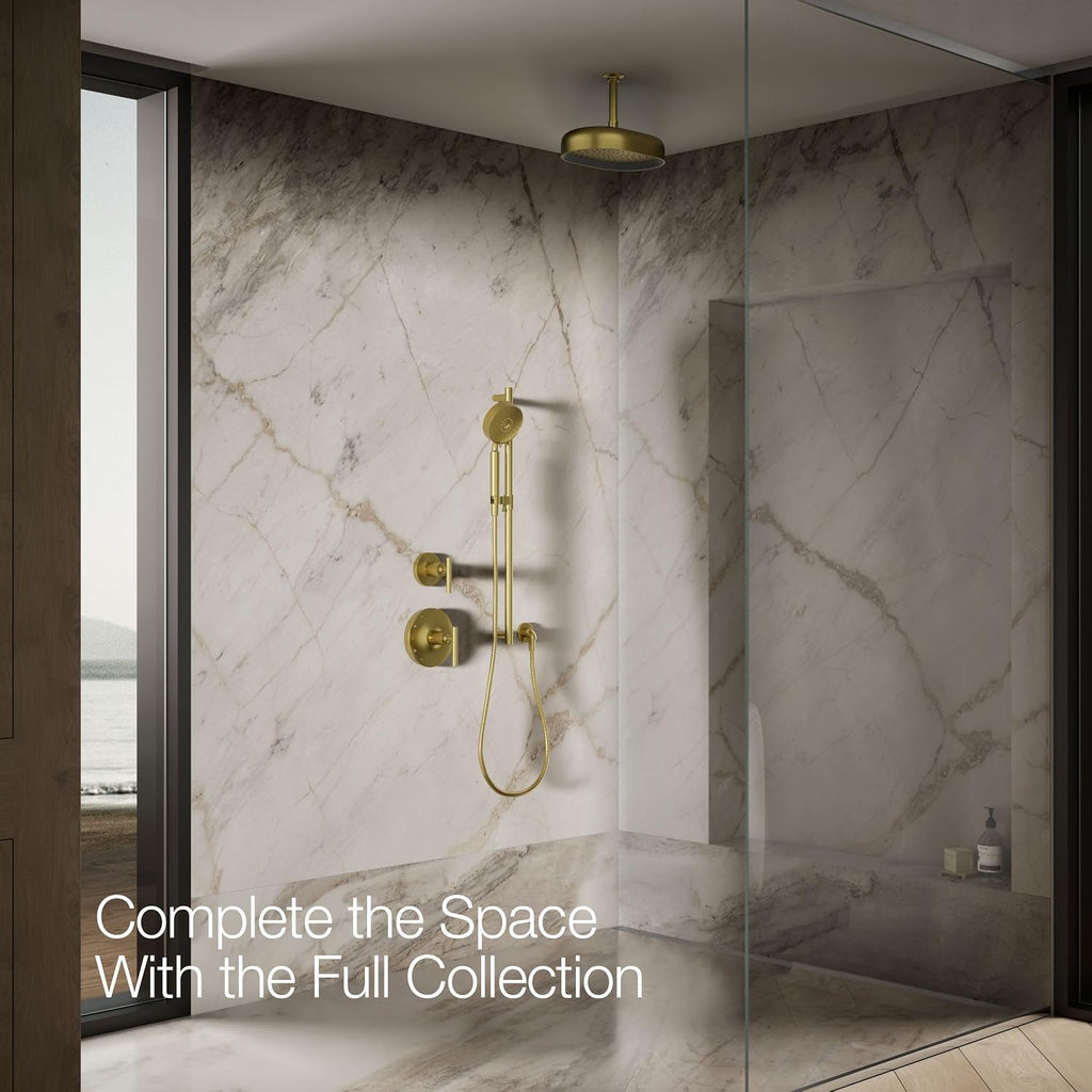 Kohler 26293-G-2MB Statement® Oblong 12' single-function rainhead, 1.75 gpm, Vibrant Brushed Moderne Brass