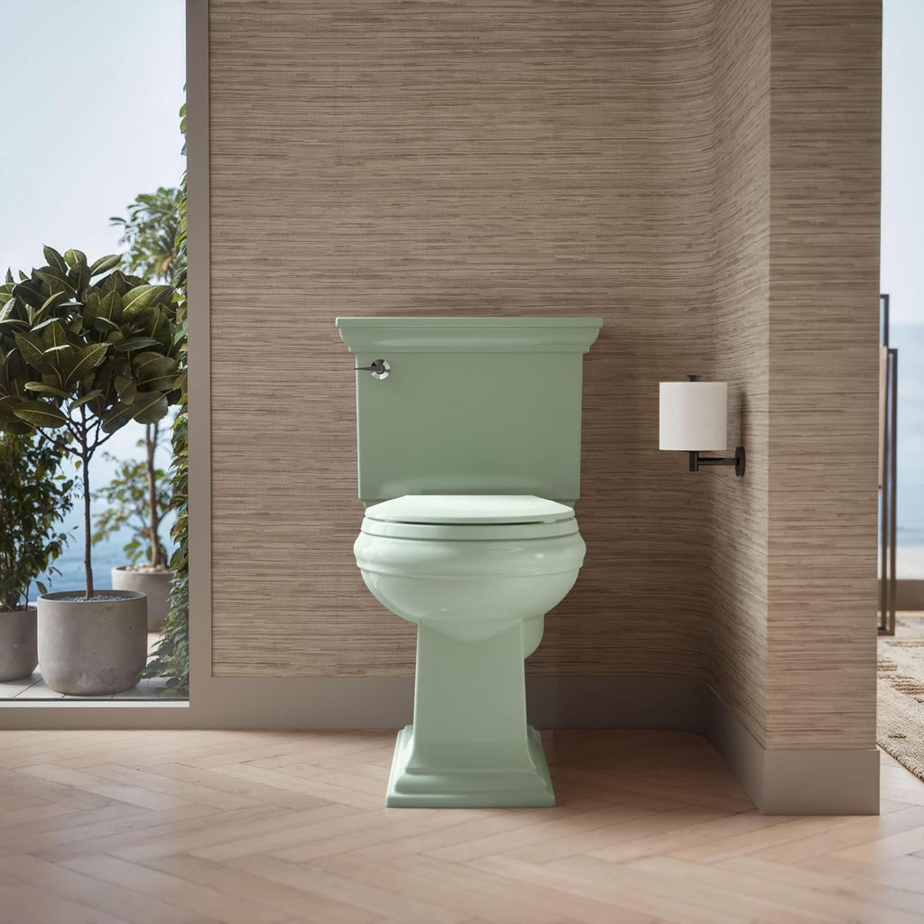 Kohler K-4662 Lustra Q2 Round Closed-Front Toilet Seat with Quick-Release and Qu, Seafoam Green