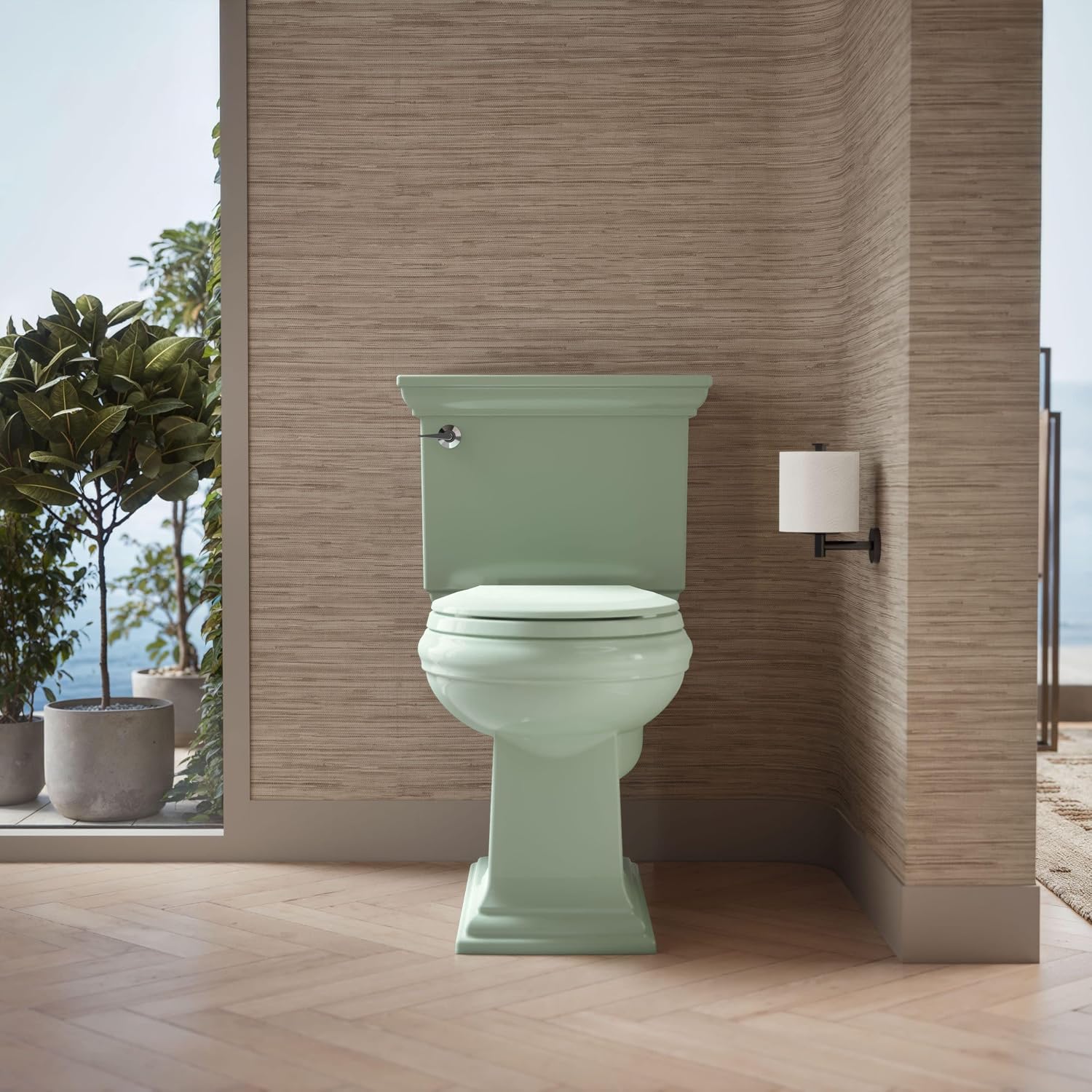 Kohler K-4662 Lustra Q2 Round Closed-Front Toilet Seat with Quick-Release and Qu, Seafoam Green