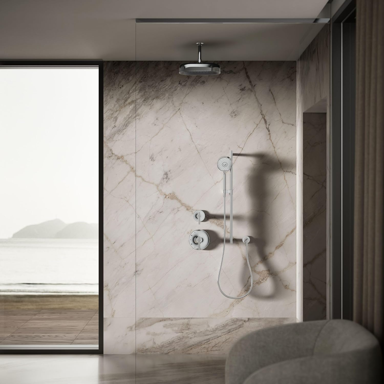 Kohler 26293-CP Statement® Oblong 12' single-function rainhead, 2.5 gpm, Polished Chrome