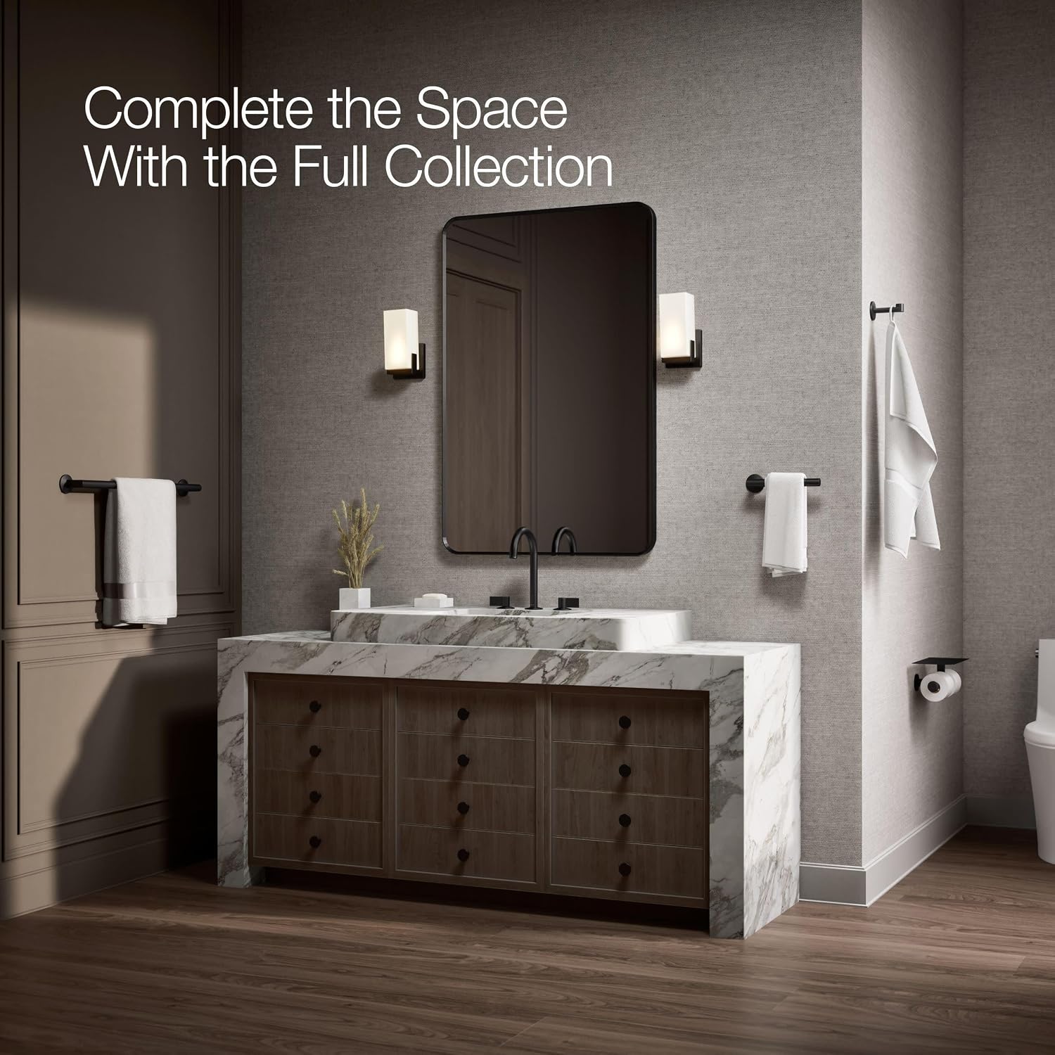 KOHLER Components™ covered double toilet tissue holder
