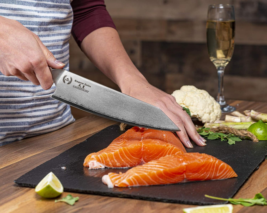 Regalia Kiritsuke Chef Knife: Professional Japanese 8.5 Inch AUS10 Premium High Carbon 67 Layer Damascus Steel Chef's knives w/G-10 Handle Knives