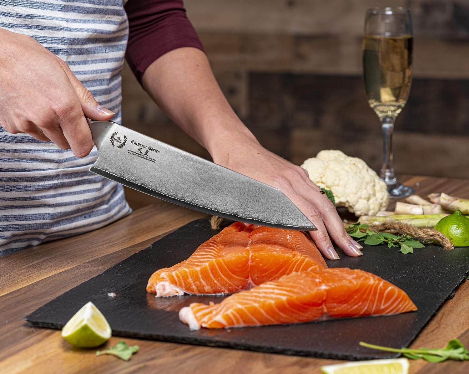 Regalia Kiritsuke Chef Knife: Professional Japanese 8.5 Inch AUS10 Premium High Carbon 67 Layer Damascus Steel Chef's knives w/G-10 Handle Knives