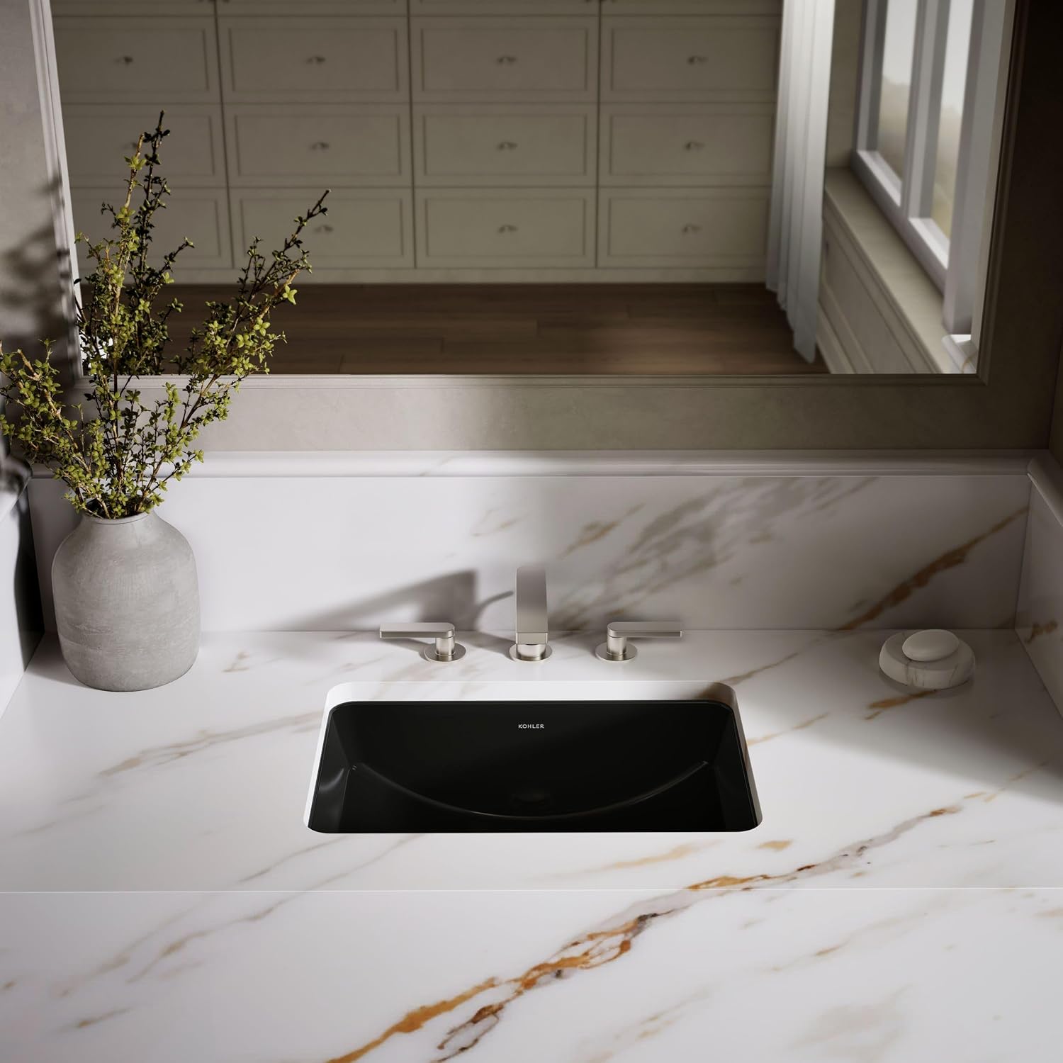 Kohler K-2214-7 Ladena Undercounter Lavatory,Vitreous china, Black