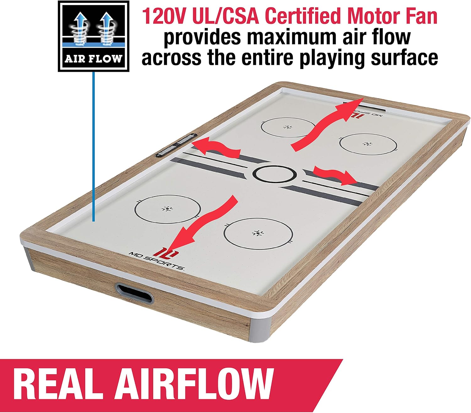 MD Sports Air Hockey Table with Arcade Electronic Scorer, Perfect for Family Game Rooms