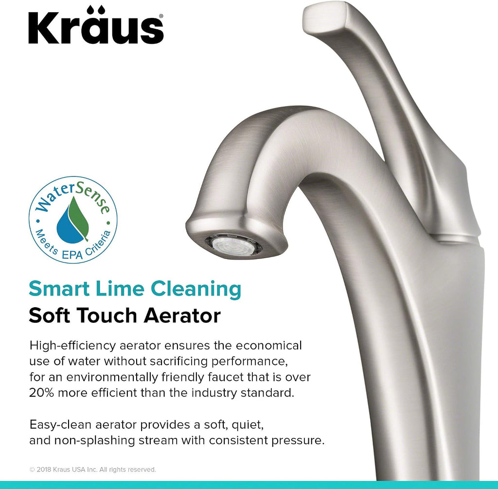 Kraus KVF-1200SFS Arlo Bathroom Faucet, Spot Free Stainless Steel