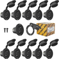 Journeyman-Pro 5279 15 Amp 120-125 Volt, NEMA 5-15 Flanged Outlet, Black Commercial Grade, 2 Pole-3 Wire, Straight Blade Plug Outdoor Receptacle, Surface Mount Outlet (Front Cover Only, 10-Pack)