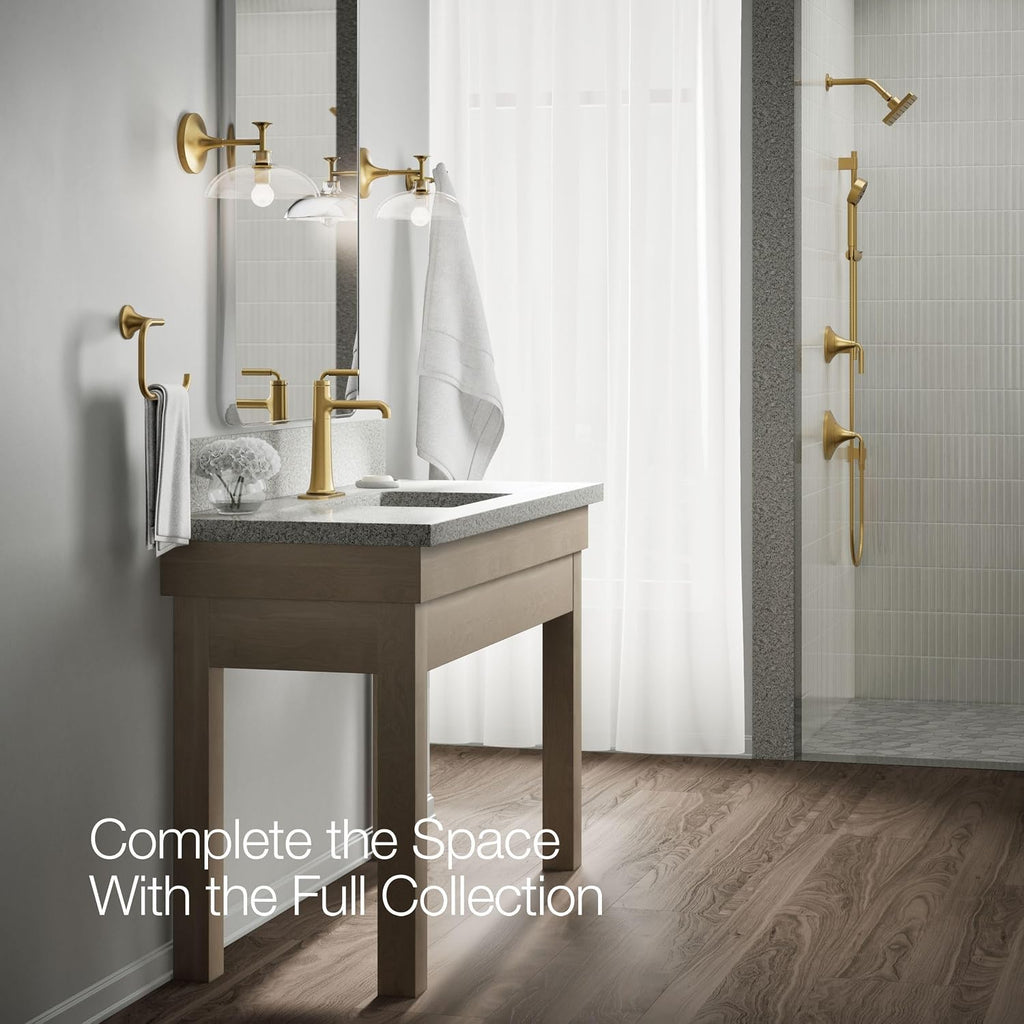 Kohler 26437-4-2MB Tone™ Tall Single-Handle Bathroom Sink Faucet, 1.2 gpm, Vibrant Brushed Moderne Brass