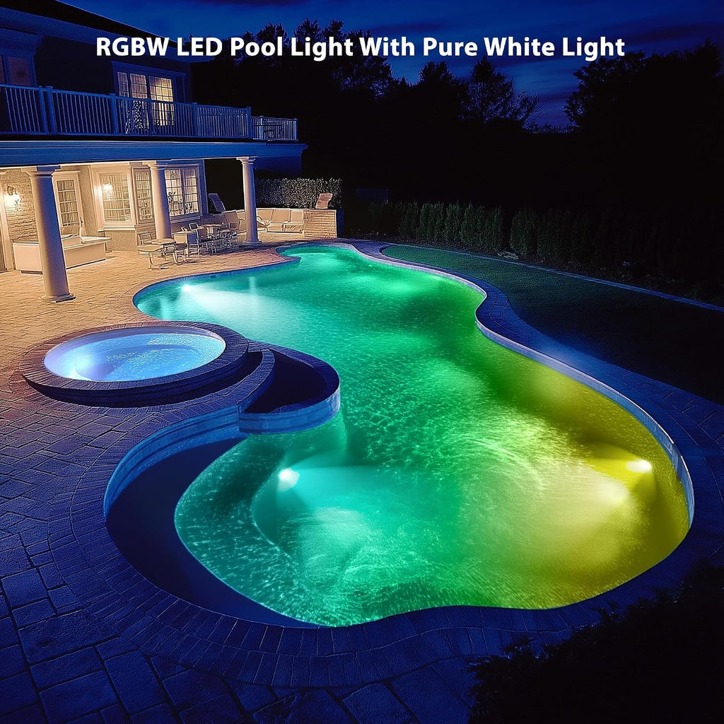 LyLmLe Pool Light for Inground Pools, 65W 12V RGBW LED Multicolor Inground Pool Light with Transformer Controller, 316 Stainless Steel,14 Color Lights Show LED Pools Lights for 10' Niche, 50FT Cord