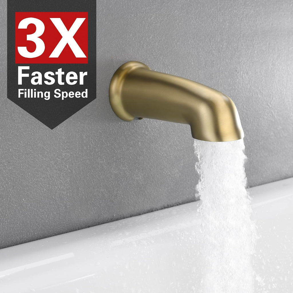 SUMERAIN Brushed Gold Shower System with 6-Spray Handheld Filtered Shower Head, Shower Faucet Set with High Flow Tub Spout