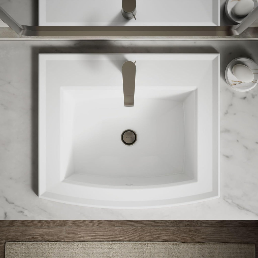 Kohler 2356-1-0 Archer® 22-3/4' rectangular drop-in bathroom sink, White