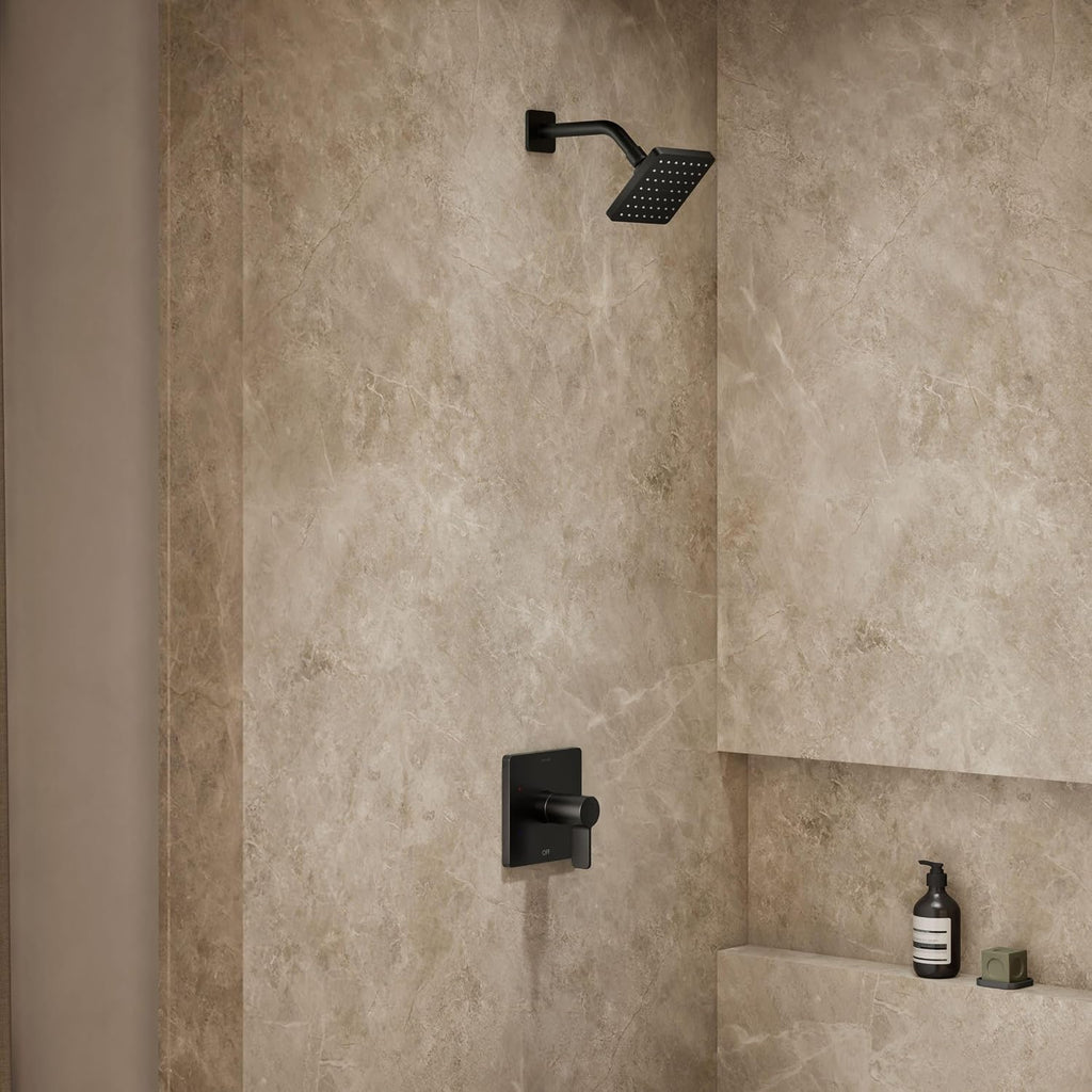 KOHLER TS23503-4G-BL Parallel Rite-Temp Shower Trim Kit with Lever Handle, Shower Head and Trim Set, 1.75 GPM, Matte Black