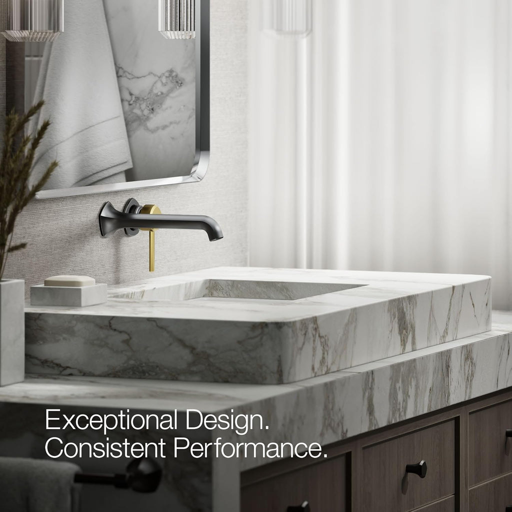 Kohler 27012-4-BMB Occasion® Wall-Mount Bathroom Sink Faucet Handle, Matte Black with Brushed Moderne Brass