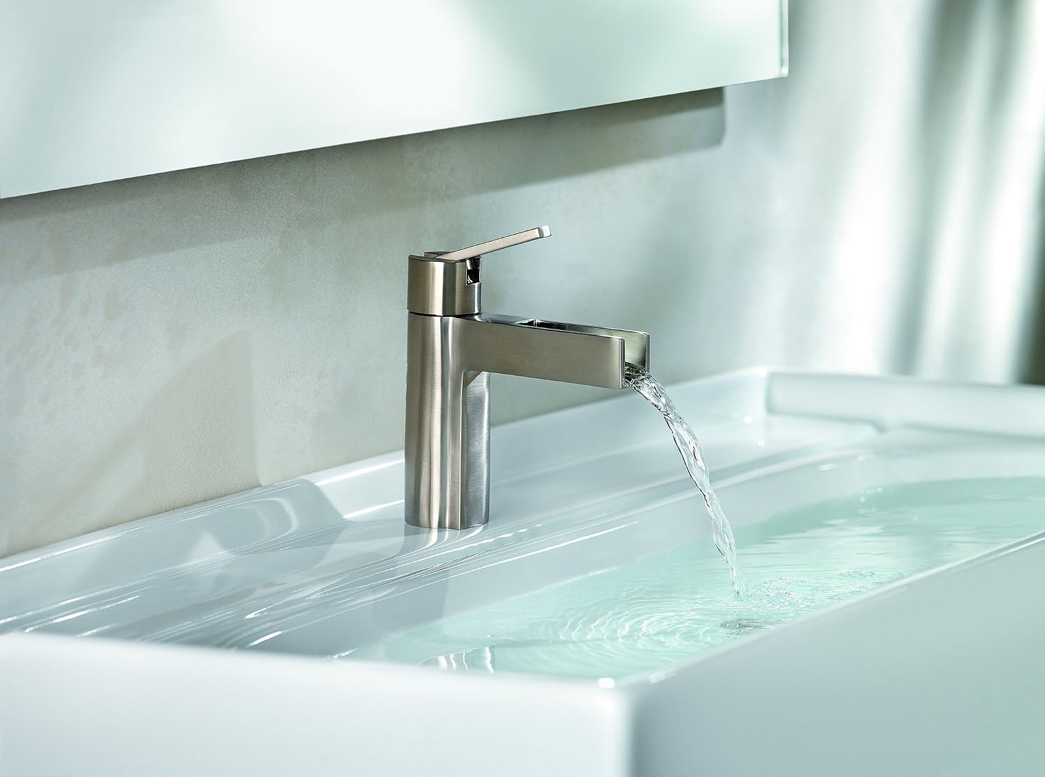 Pfister LF042VGKK Vega Single Control 4 Inch Centerset Bathroom Faucet in Brushed Nickel, Water-Efficient Model
