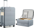 MILADA 28 Inch Large Checked Luggage, Expandable Hardshell Suitcase with 360° Spinner Wheels & TSA Lock, Durable Extra Large Rolling Trunk for Travel, International Vacation, Grey