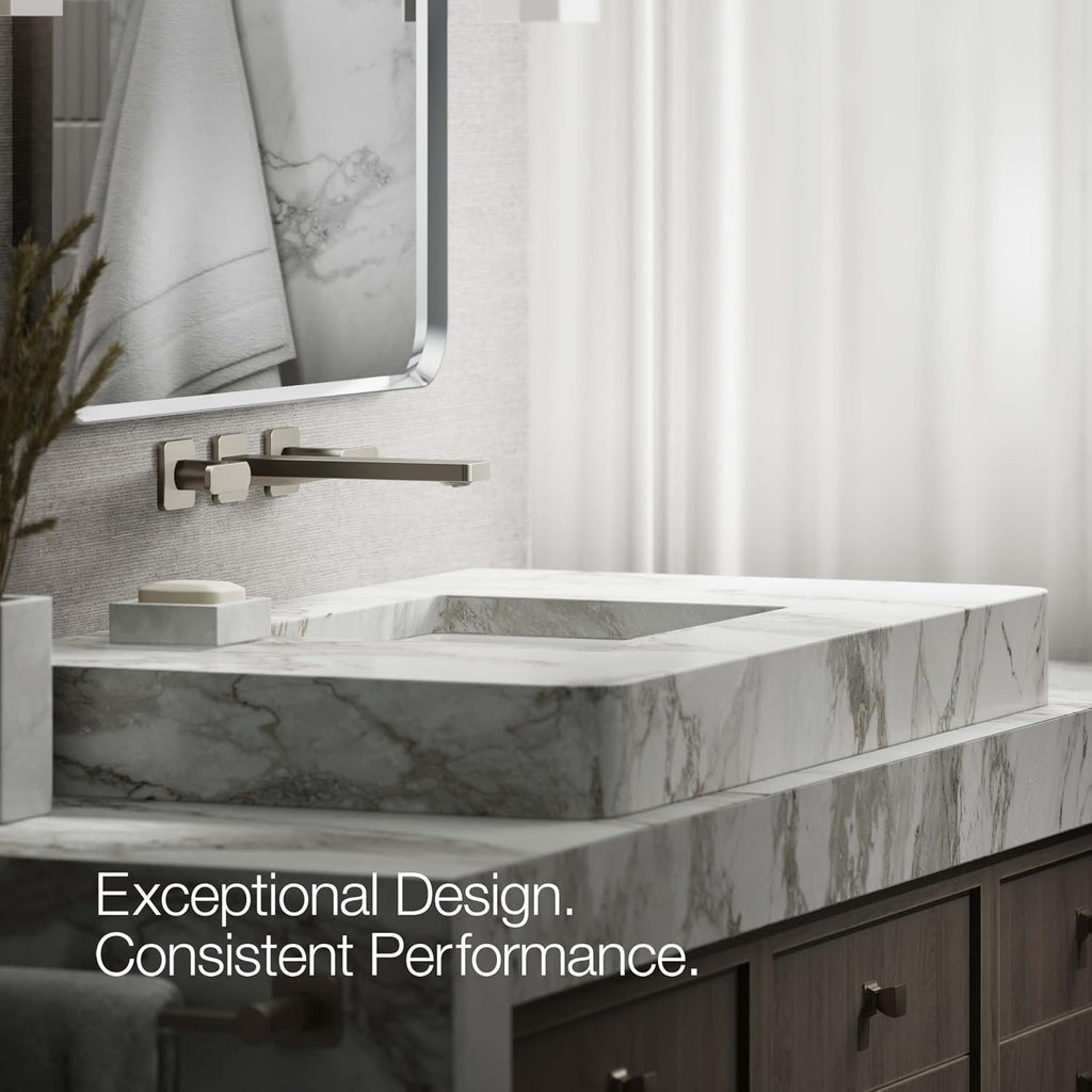 KOHLER T27120-4-BN Parallel® Wall-mount bathroom sink faucet trim, Vibrant Brushed Nickel