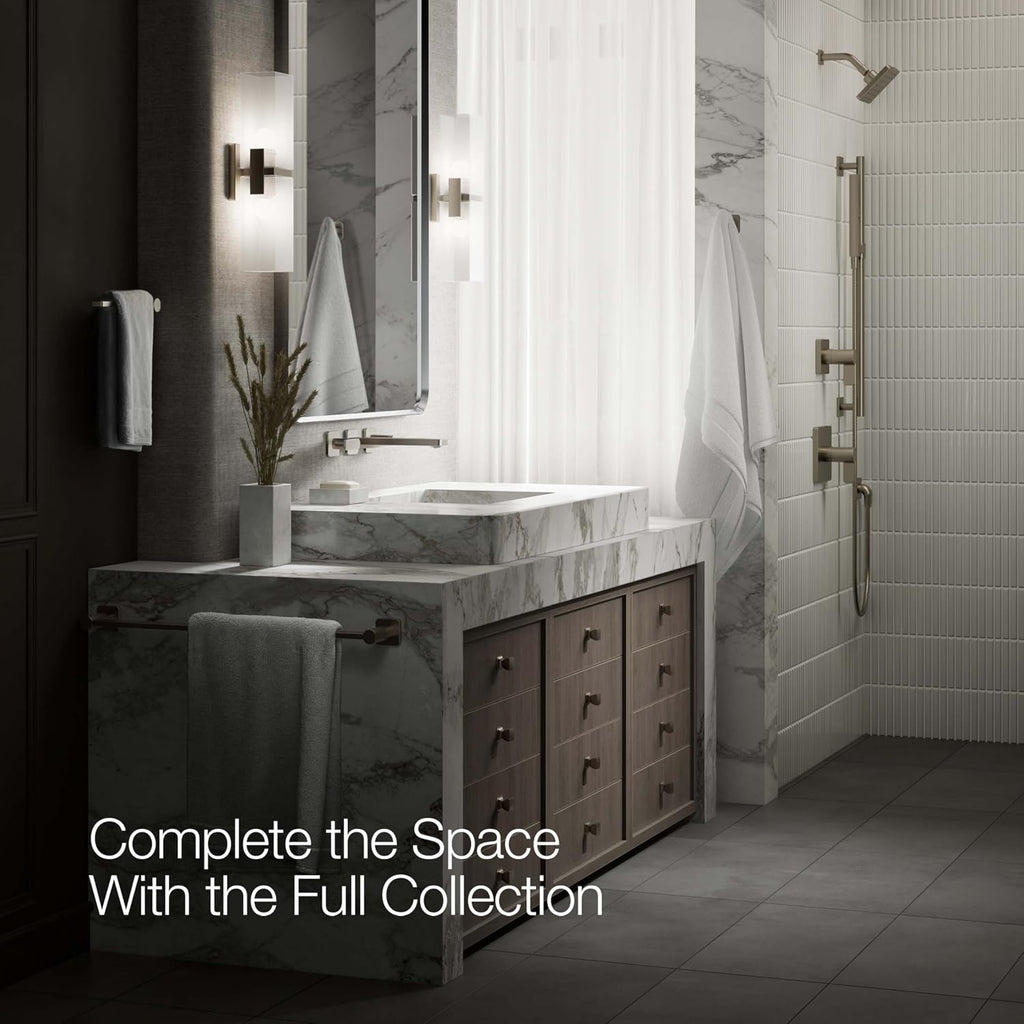 KOHLER T27120-4-BN Parallel® Wall-mount bathroom sink faucet trim, Vibrant Brushed Nickel