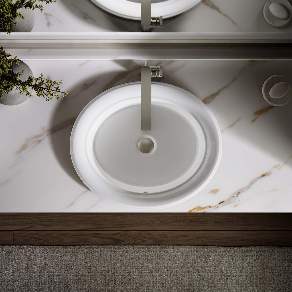 Kohler K-21780-0 Artifacts 21' Oval Drop-in Bathroom Sink, White