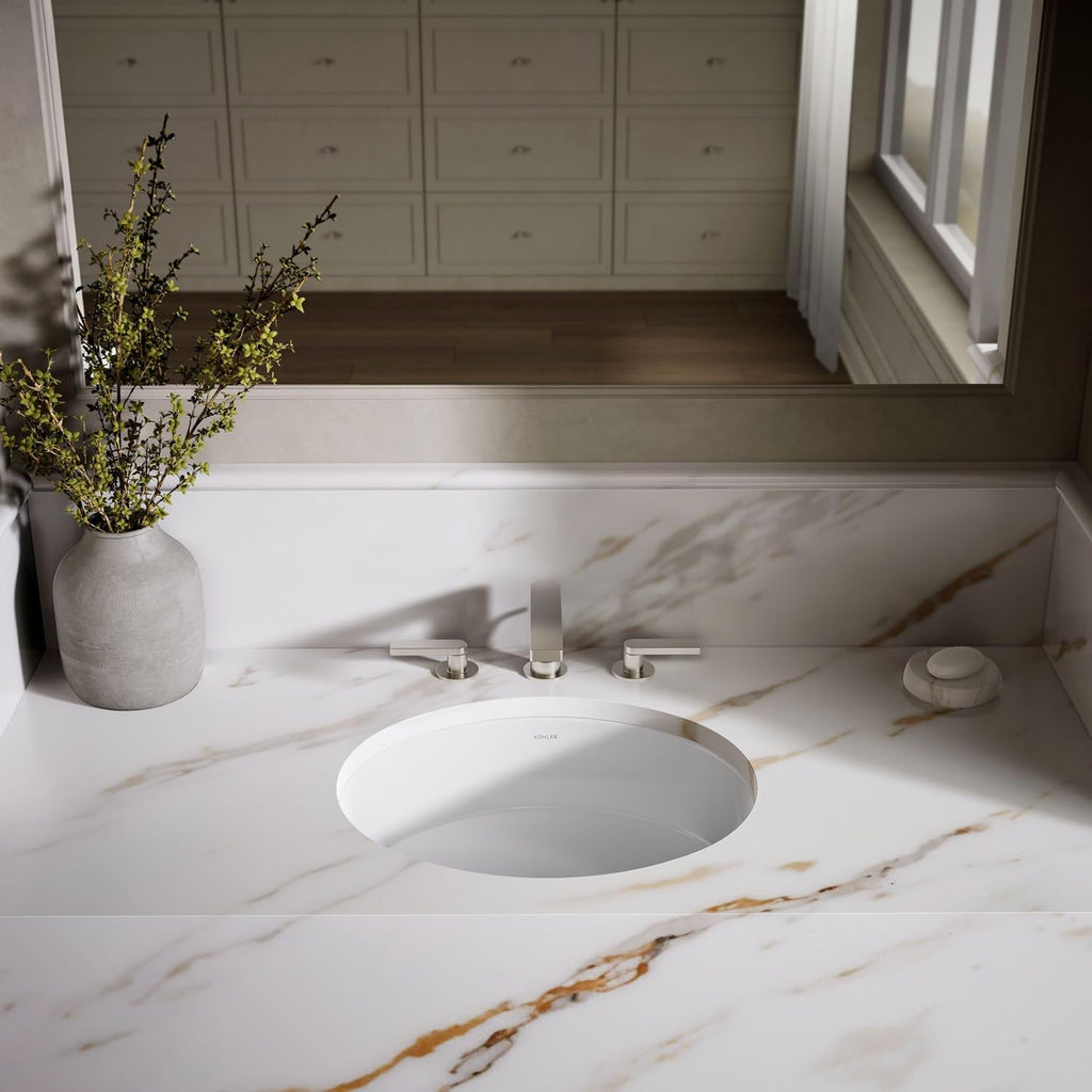 Kohler K-2881-0 Verticyl Oval Undercounter Bathroom Sink, White, One Size