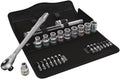 Wera 05004077001 8100 SC 7 Zyklop Metric Metal Ratchet Set with Push-Through Square, 25 Piece, 1/2' Drive