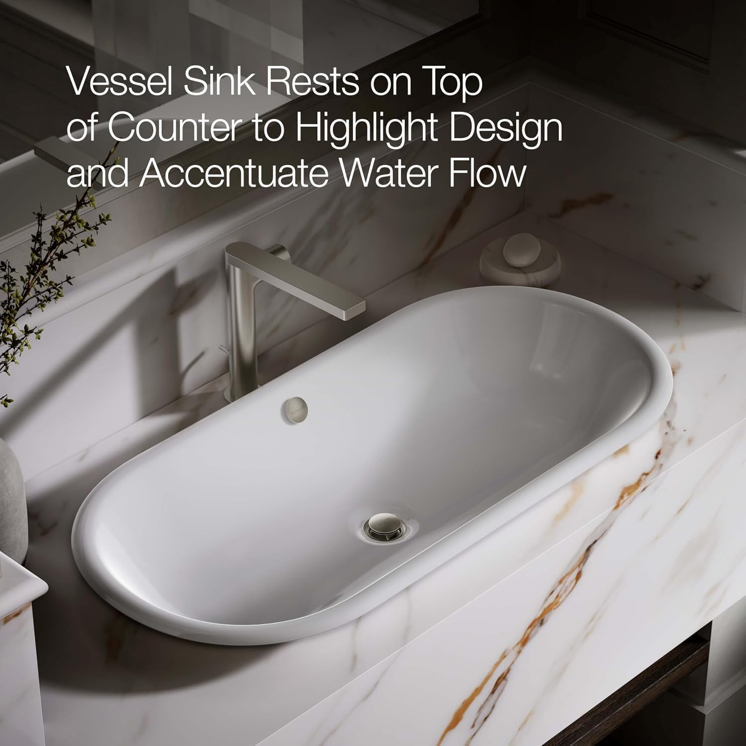 KOHLER K-20213-P5-0 Capsule Vessel/Drop-In/Under-Mount Bathroom Sink with Iron Gate painted Underside
