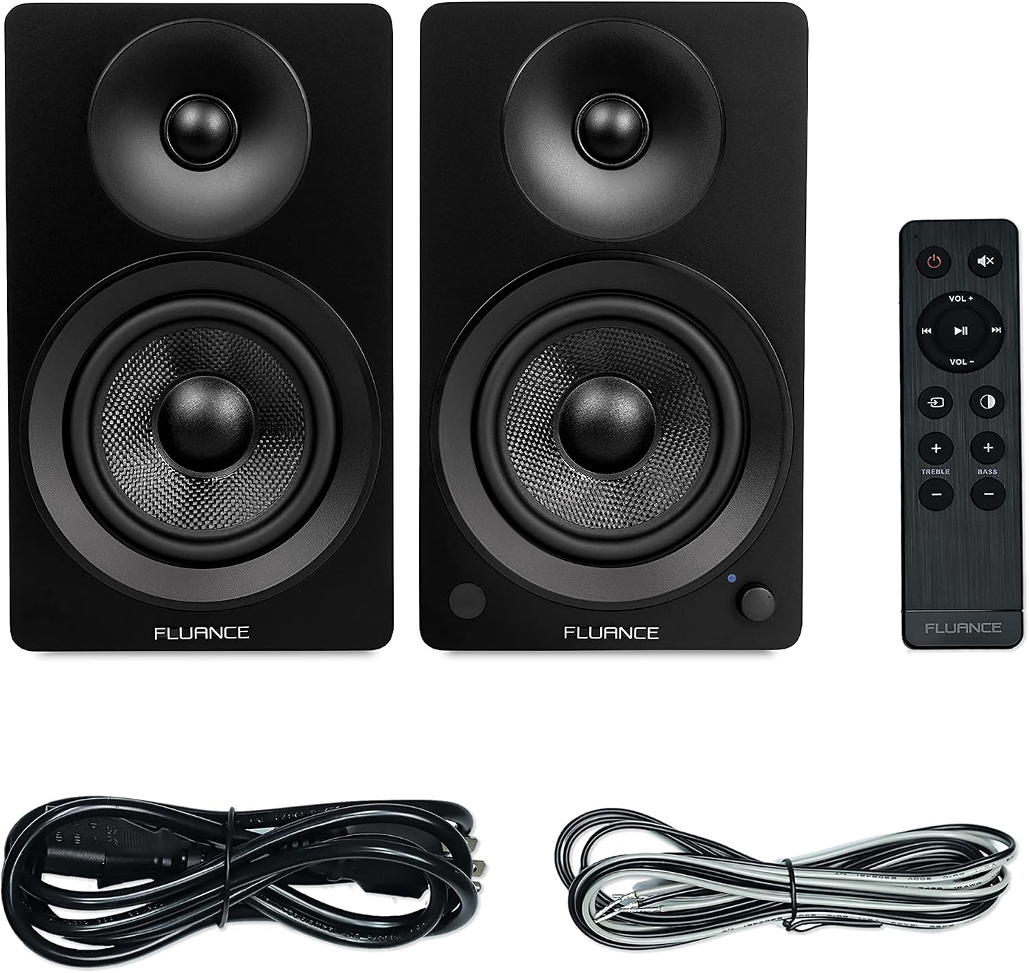 Fluance Ai61 Powered 2-Way 2.0 Stereo Bookshelf Speakers with 6.5' Drivers, 120W Amplifier for Turntable, TV, PC and Bluetooth 5 Wireless Music Streaming - RCA, Optical, USB & Sub Out (Natural Walnut)