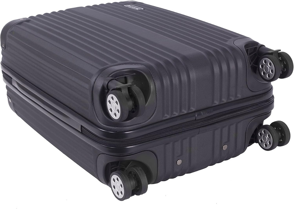 Rockland Berlin Hardside 3 Piece Expandable Spinner Wheel Luggage Set, (20'/24'/28'), Black
