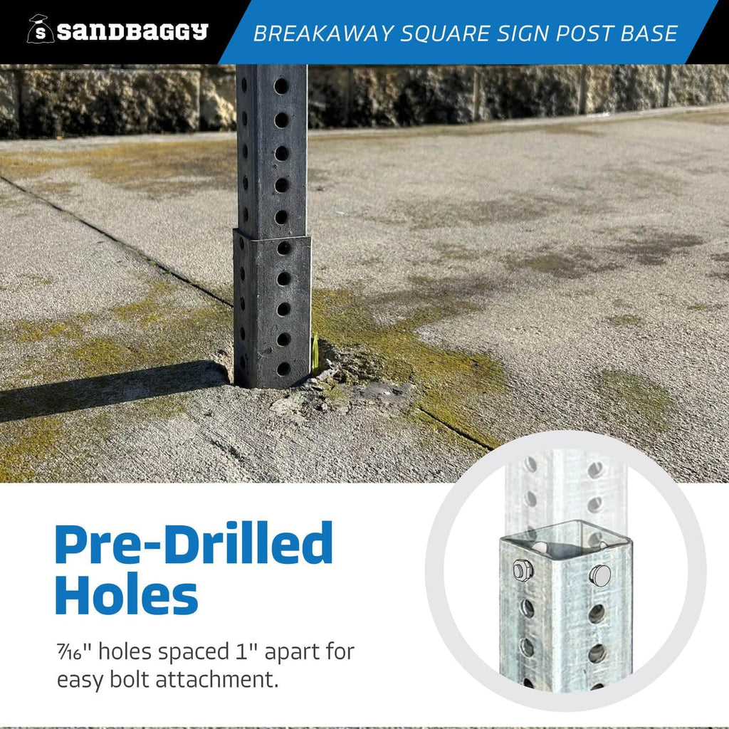 Sandbaggy 3 ft Breakaway Square Sign Post Base (Hot Dipped Galvanized) (5)