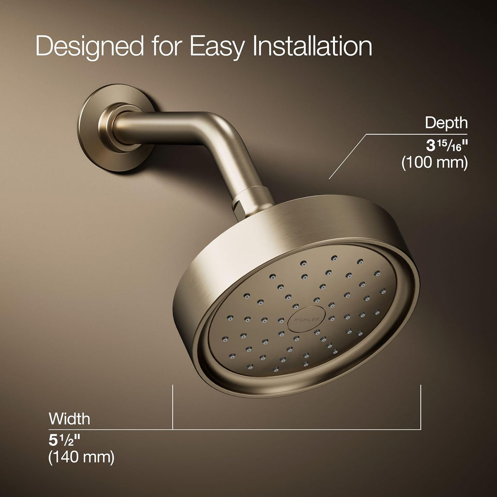 Kohler 965-AK-BV Purist® Single-function showerhead, 2.5 gpm, Vibrant Brushed Bronze