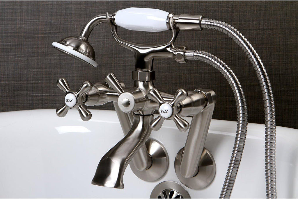 Kingston Brass KS269SN Kingston Clawfoot Tub Faucet, Brushed Nickel 9.13 x 7.5 x 6