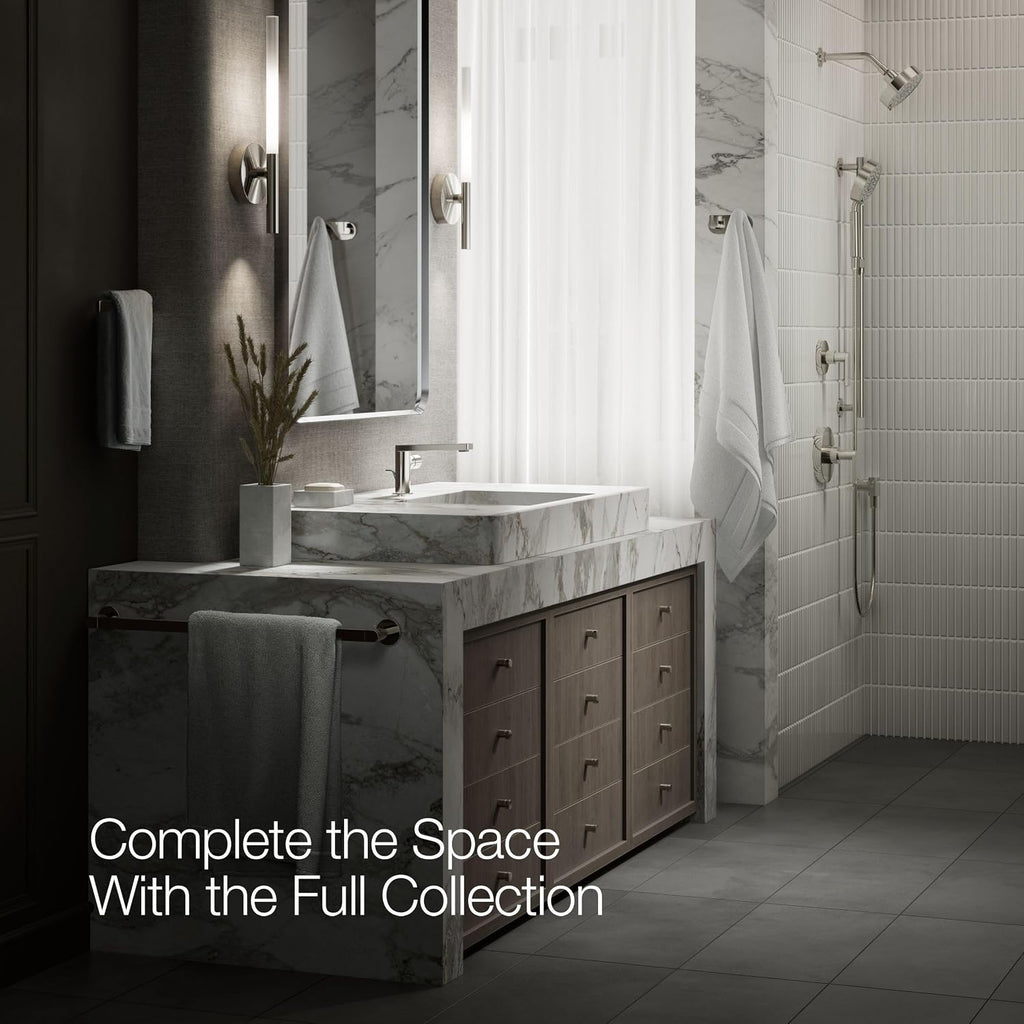 Kohler 73050-7-SN Composed® Single-Handle Bathroom Sink Faucet with Cylindrical Handle, 1.2 gpm, Vibrant Polished Nickel