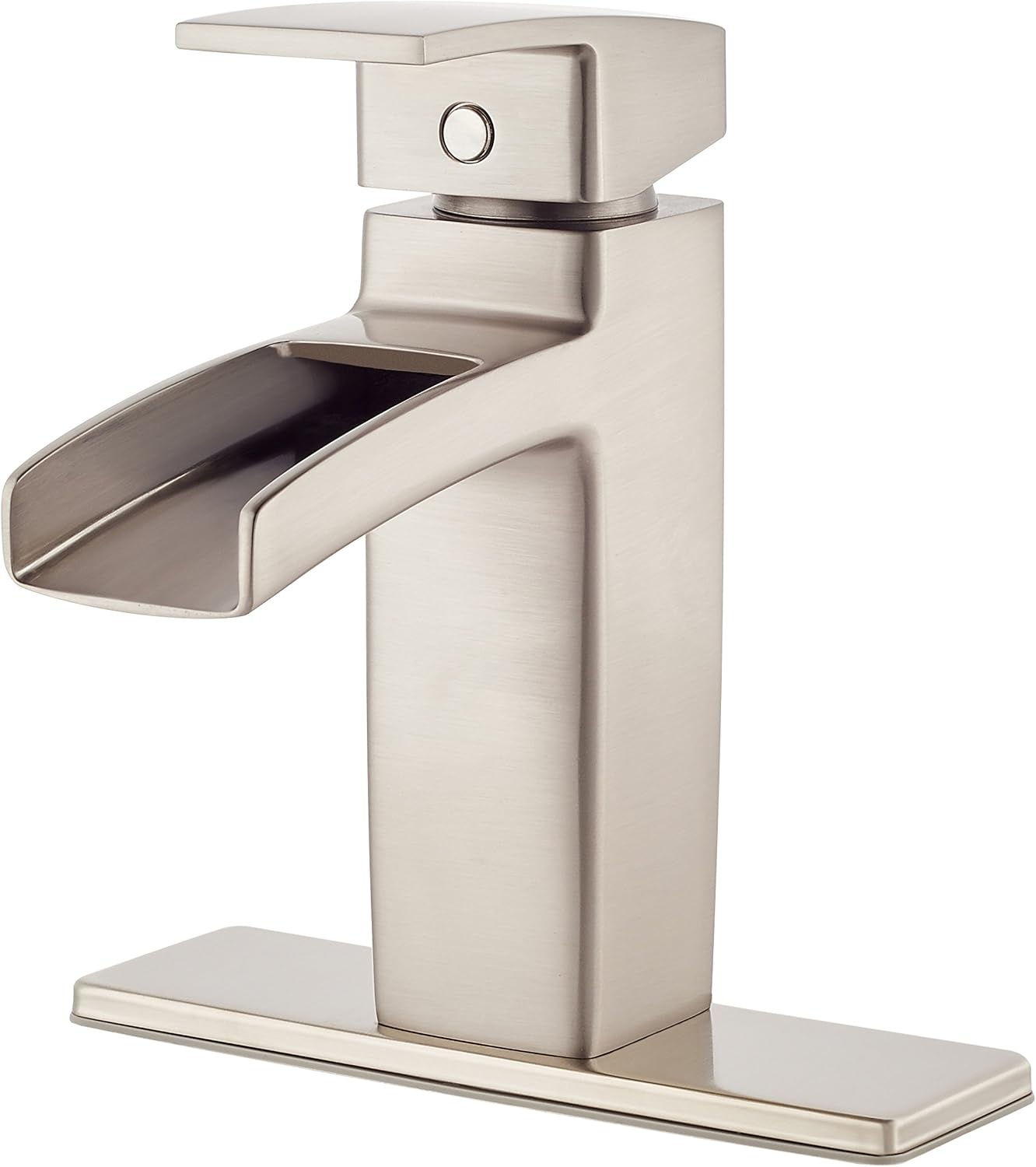 Pfister LG42DF0K Kenzo Single Control Waterfall 4 Inch Centerset Bathroom Faucet in Brushed Nickel, Water-Efficient Model