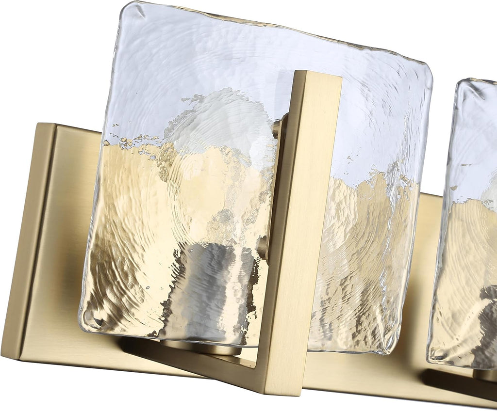 Golden Lighting Aenon BCB 2 Light Bath Vanity in Brushed Champagne Bronze with Hammered Water Glass Shade