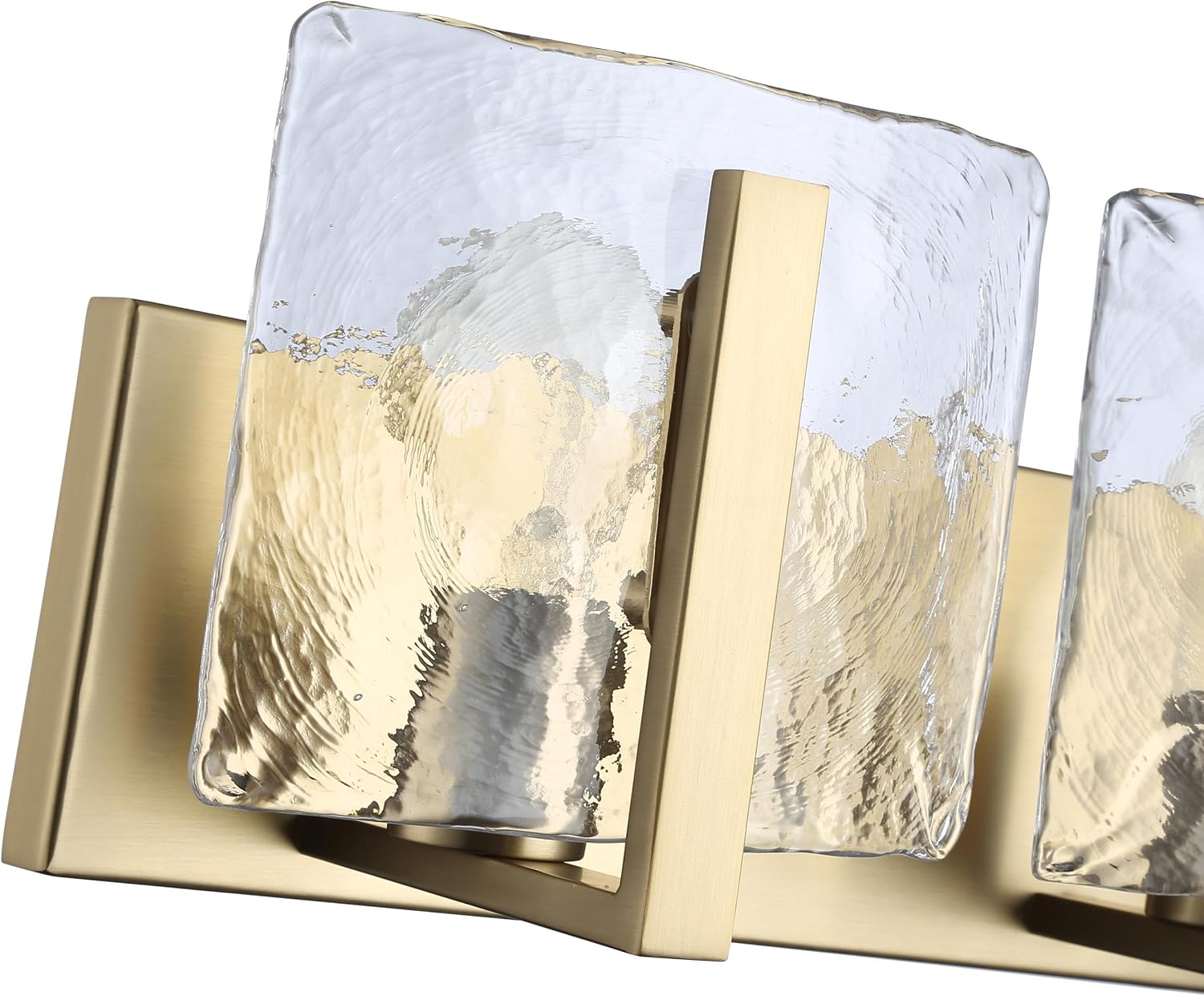 Golden Lighting Aenon BCB 2 Light Bath Vanity in Brushed Champagne Bronze with Hammered Water Glass Shade