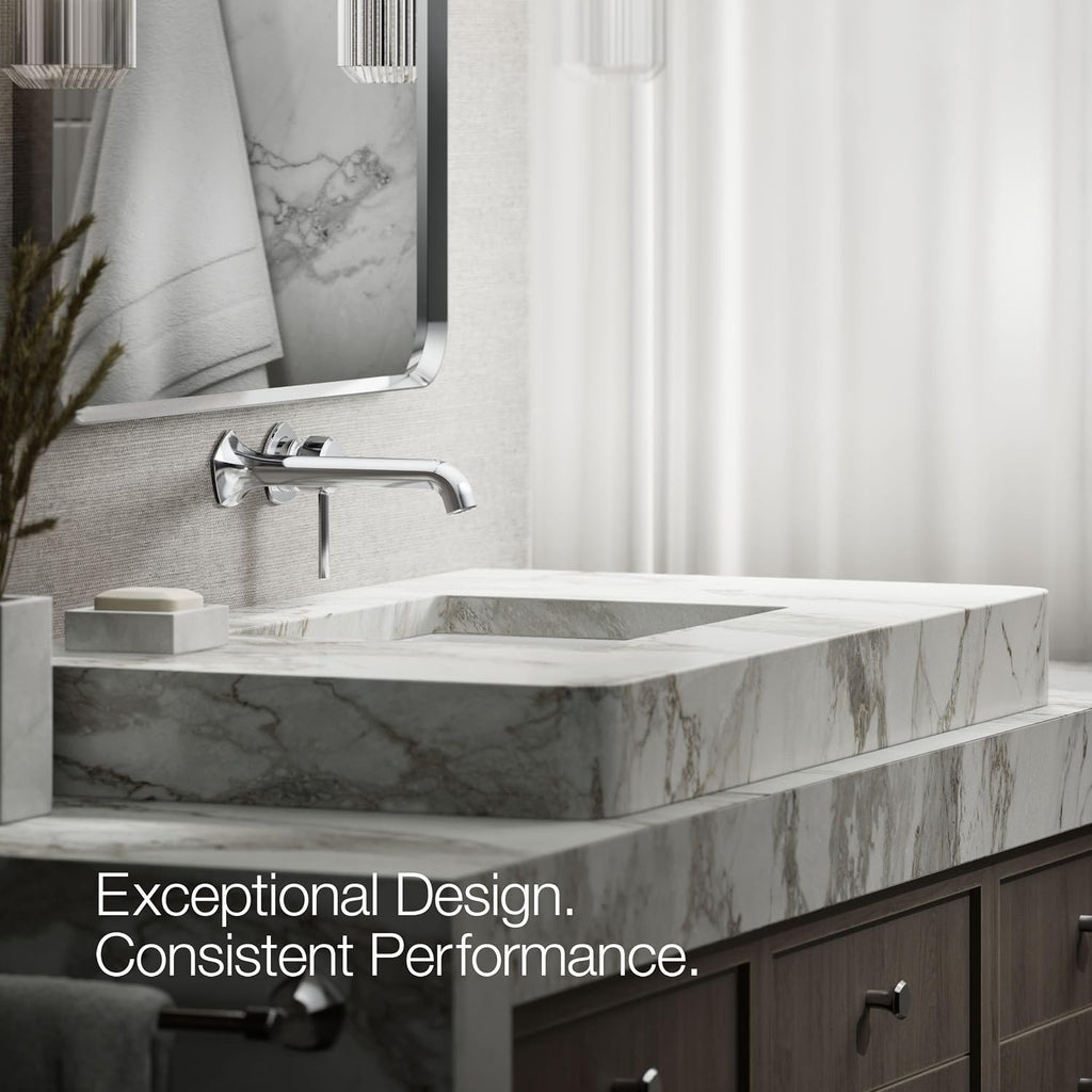 KOHLER K-27012-4-CP Occasion® Wall-Mount Bathroom Sink Faucet Handle, Premium Durable Metal, Corrosion Resistant, Polished Chrome