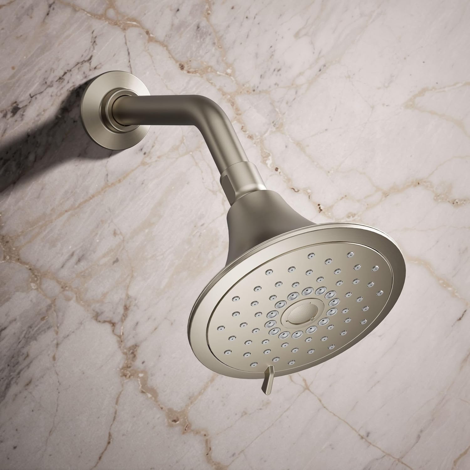 KOHLER 22169-G-BN Forté® Three-function showerhead, 1.75 GPM, Corrosion Resistant, Full Coverage, Pulsating Massage, Silk Spray, Vibrant Brushed Nickel