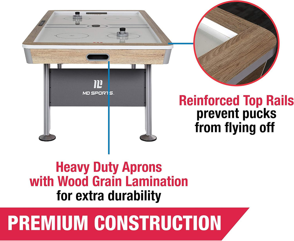 MD Sports Air Hockey Table with Arcade Electronic Scorer, Perfect for Family Game Rooms