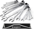 Flex-Head Ratcheting Combination Wrench Set, SAE, 13-piece, 5/16'' to 1'', Chrome Vanadium Steel Construction with Rolling Pouch