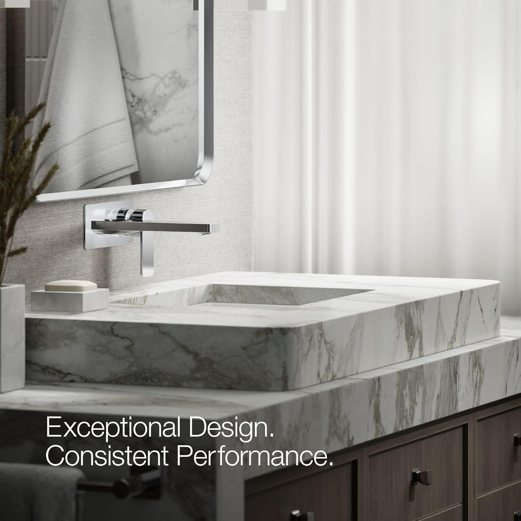 Kohler 22567-4-CP Parallel® Wall-Mount Single-Handle Bathroom Sink Faucet, 1.2 gpm, Polished Chrome