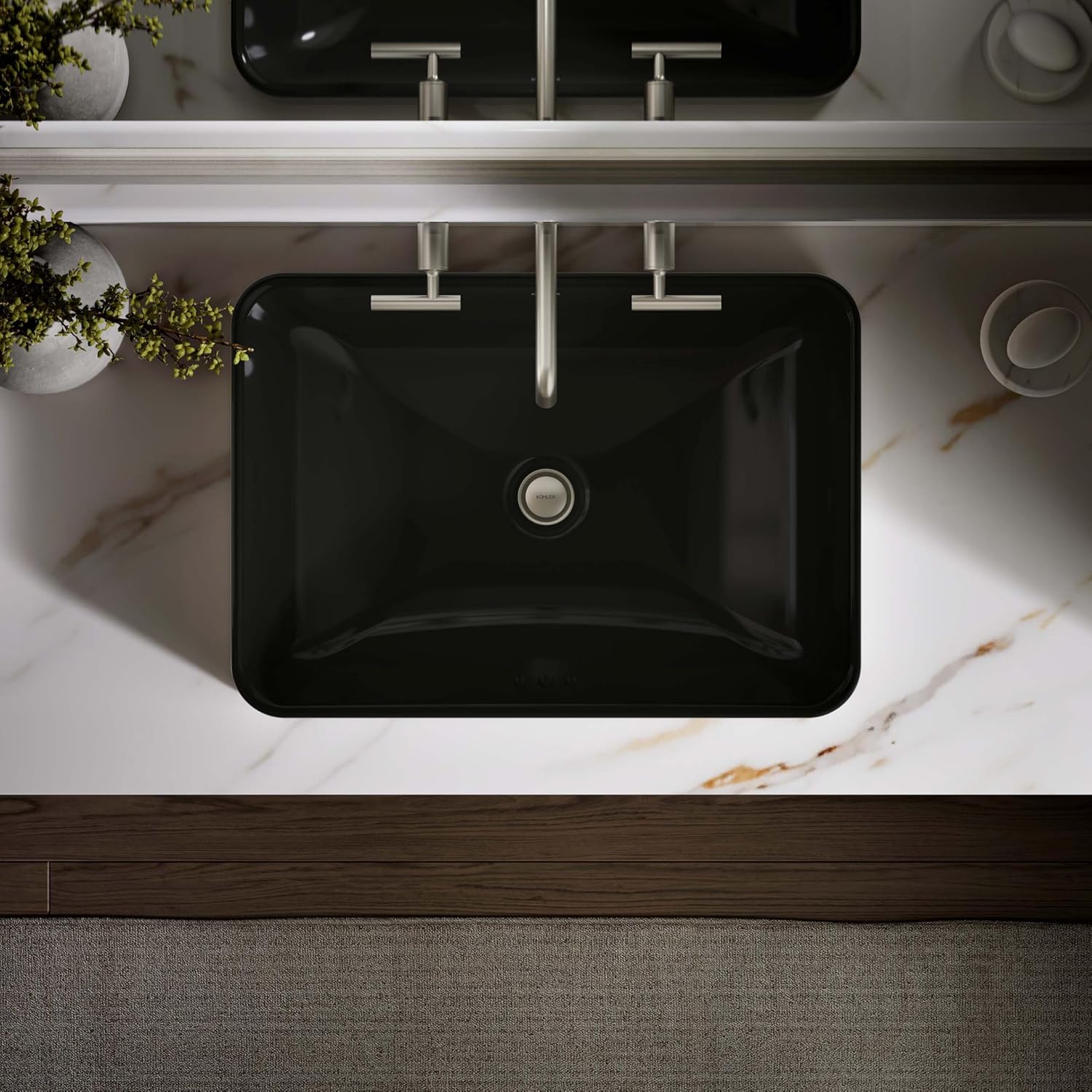 Kohler 5373-7 Bathroom Sink Vox Rectangle Vessel, Black