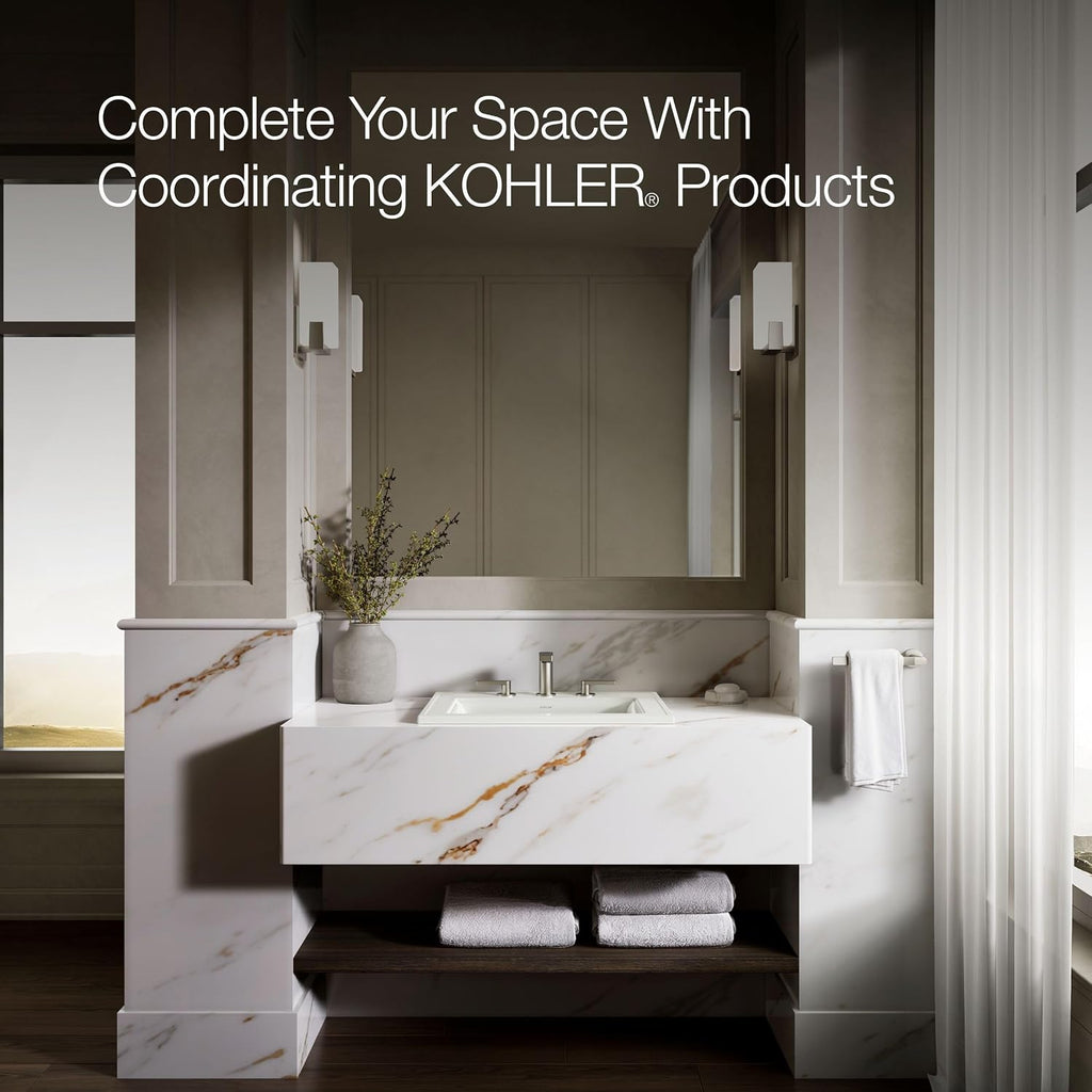 Kohler 2337-8-96 Memoirs® Stately 22-3/4' rectangular drop-in bathroom sink, Biscuit