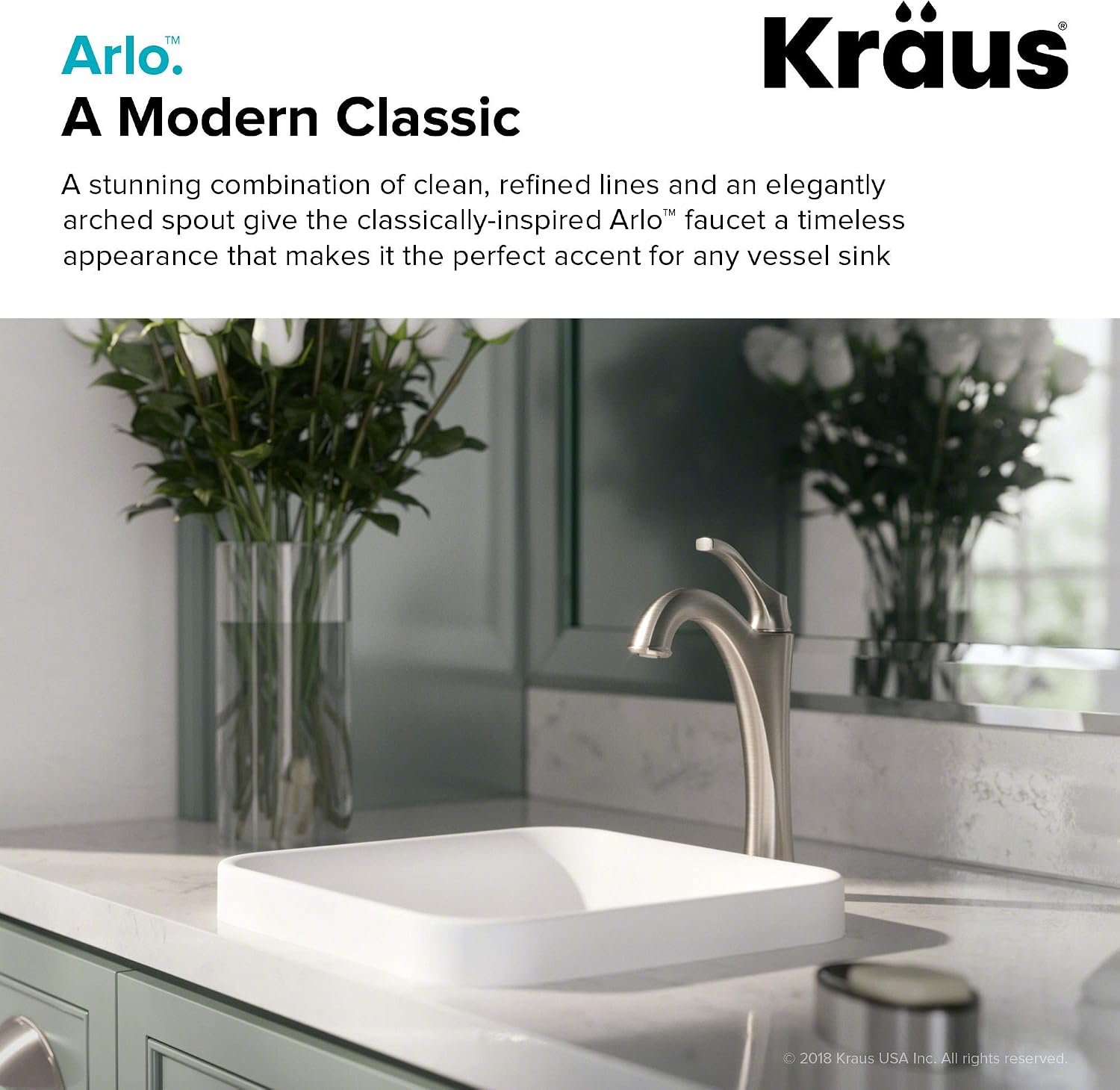 Kraus KVF-1200SFS Arlo Bathroom Faucet, Spot Free Stainless Steel