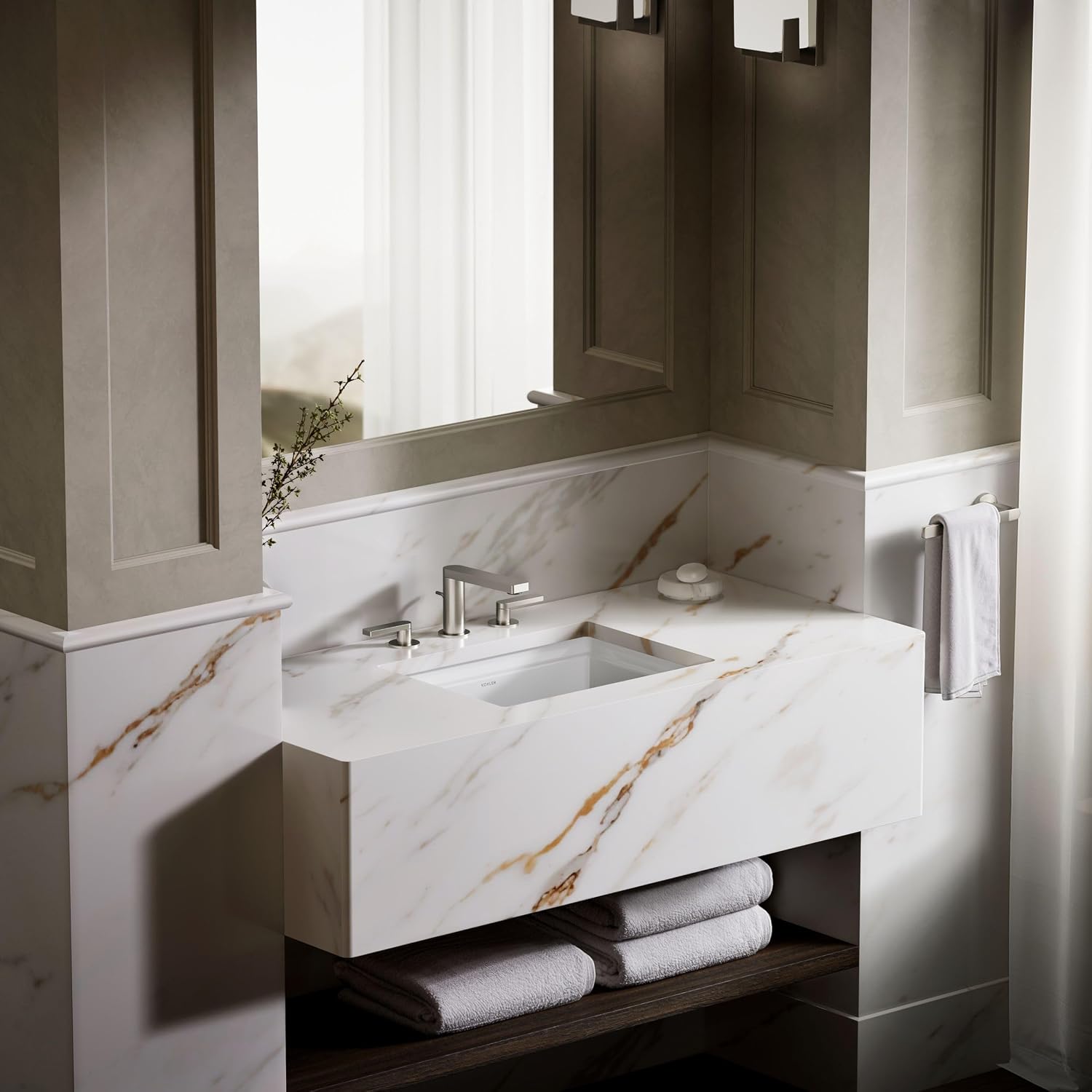 Kohler K-21783-0 Artifacts 21 1/4' Rectangle Undermount Bathroom Sink, White
