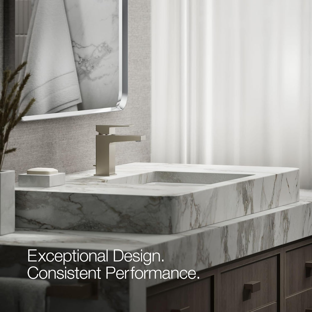 KOHLER K-37889-4-BN Honesty® Single-Handle Bathroom Sink Faucet, Bathroom Faucets, 1.2 GPM, Vibrant Brushed Nickel