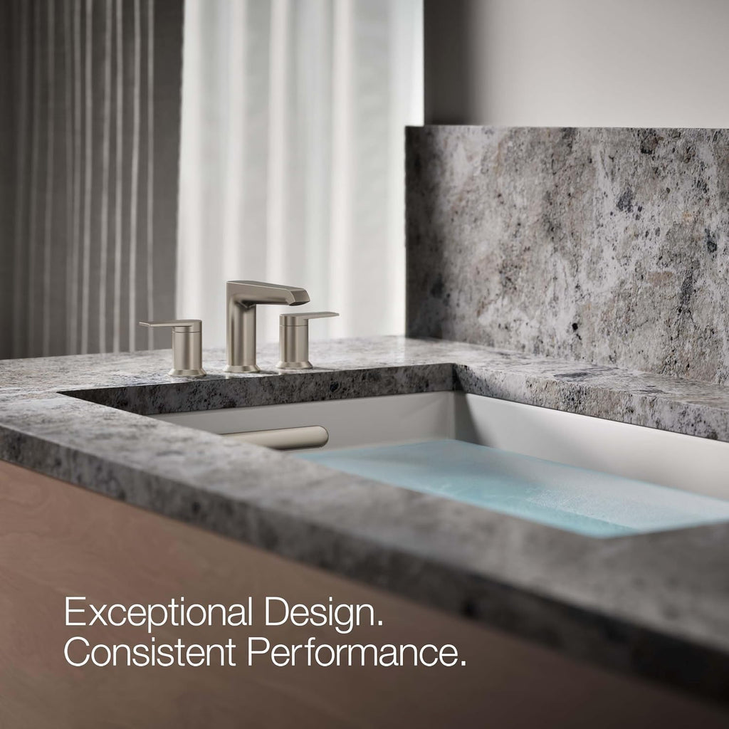 KOHLER K-T25740-4-BN Hint Two-Handle Deck-Mount Bath Faucet Trim, 10.0 GPM, Minimalist Design, Corrosion Resistant, Vibrant Brushed Nickel