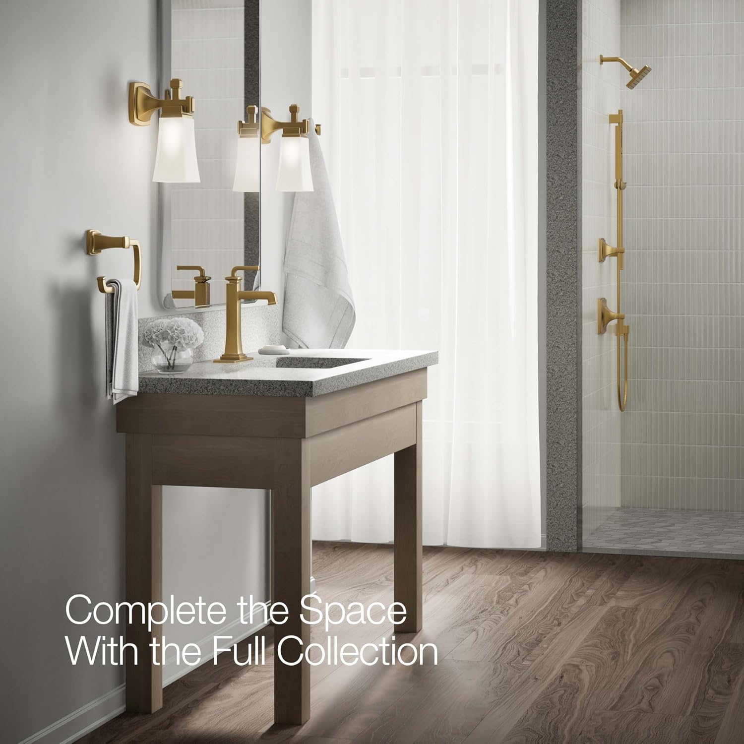 KOHLER 26430-4N-2MB K-26430-4N-2MB Riff Tall Single-Handle Bathroom Sink Faucet, 5 gpm, Vibrant Brushed Moderne Brass