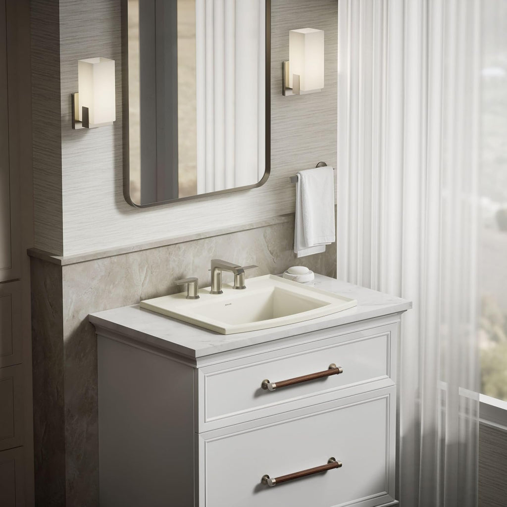 Kohler 2356-8-96 Archer® 22-3/4' rectangular drop-in bathroom sink, Biscuit