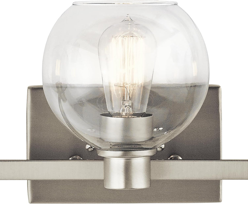 Kichler Harmony 24.5' Vanity Light in Brushed Nickel, 3-Light Traditional Bathroom Vanity with Clear Glass, (24.5' W x 8.25' H), 45894NI